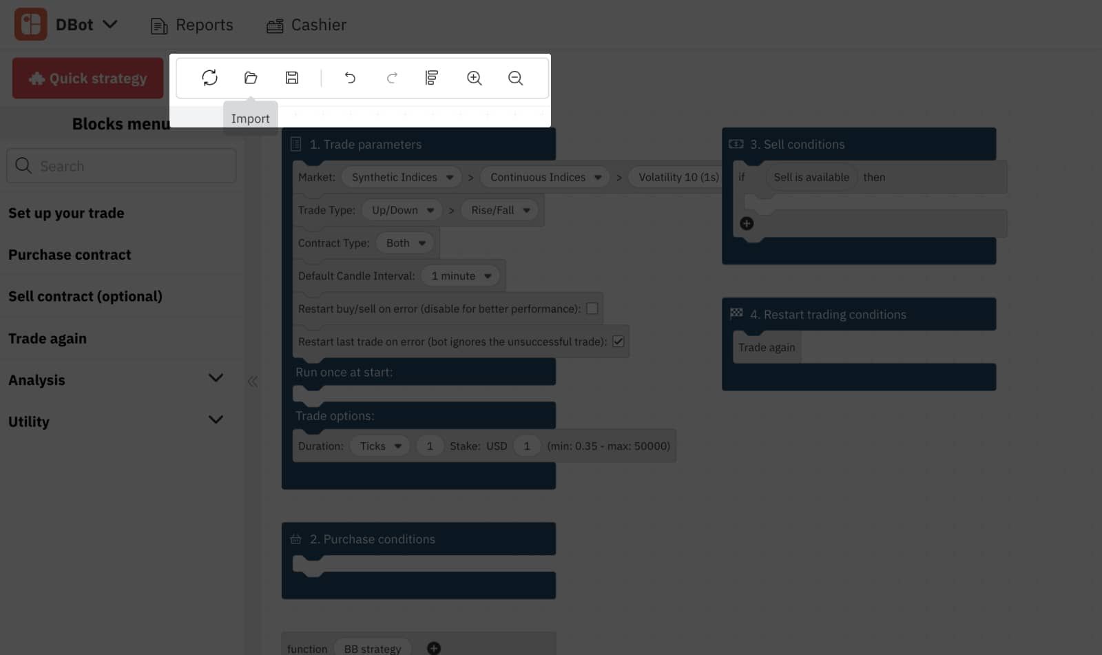 6.7. Save Your Strategy on D Bot – Deriv's Trading Bot