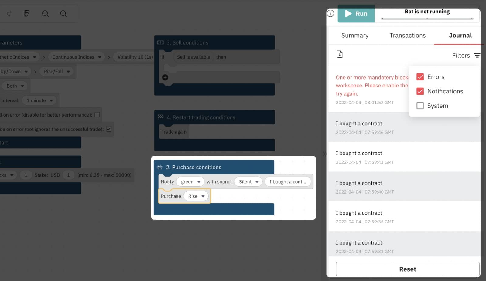 6.2. Using Notifications to Debug D Bot’s Trading Strategy