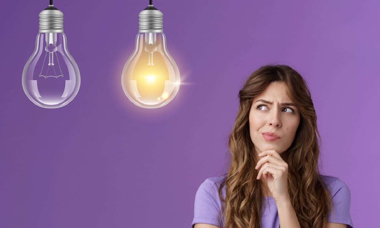  A woman contemplating between a demo and real account.