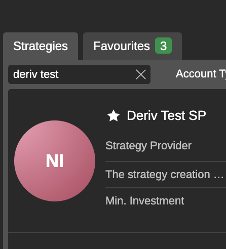 Choose a strategy provider to copy