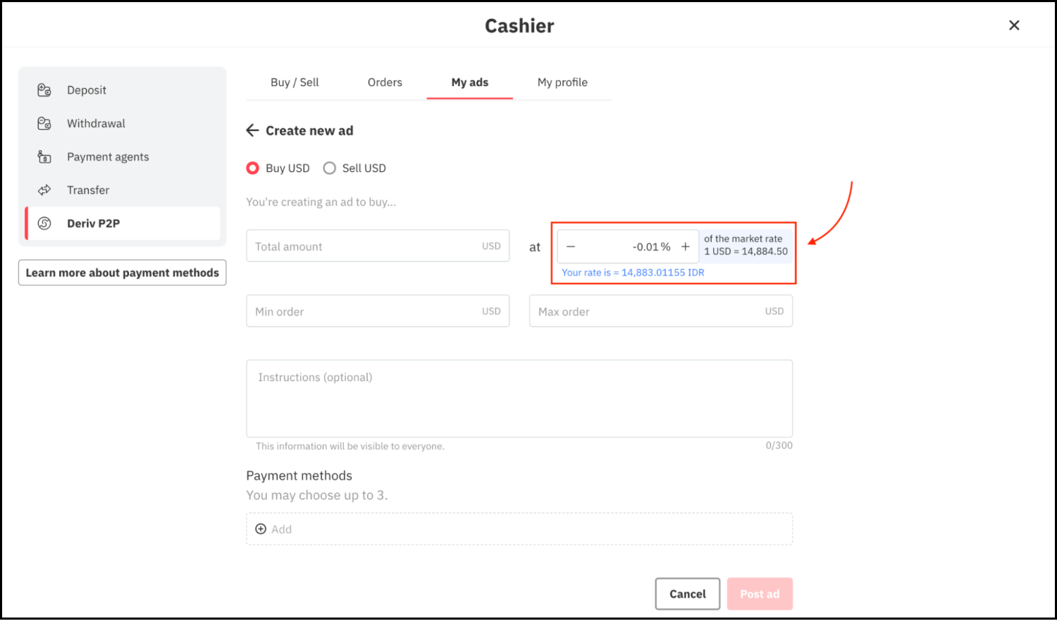 Use floating exchange rate