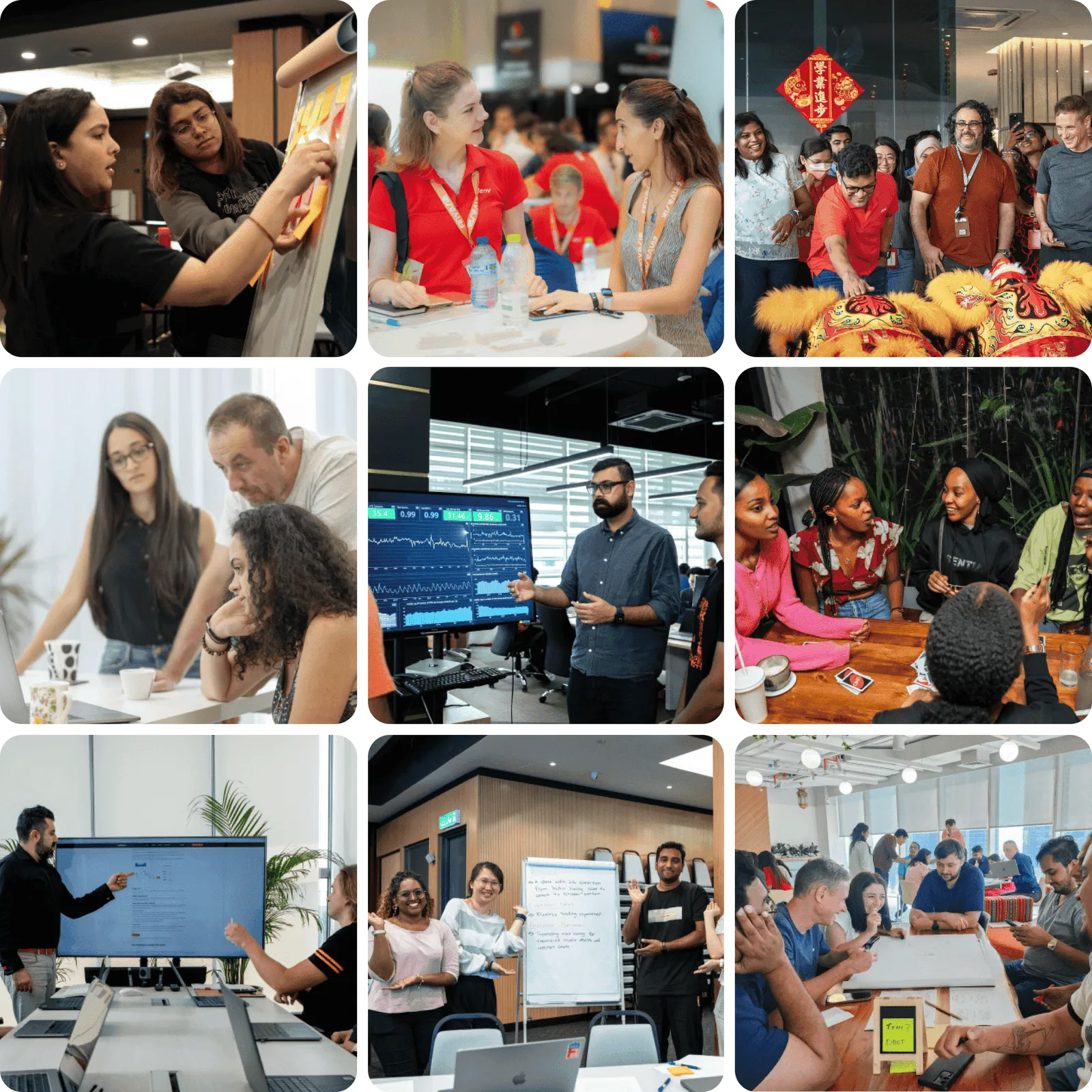 Collage of Deriv employees participating in different activities