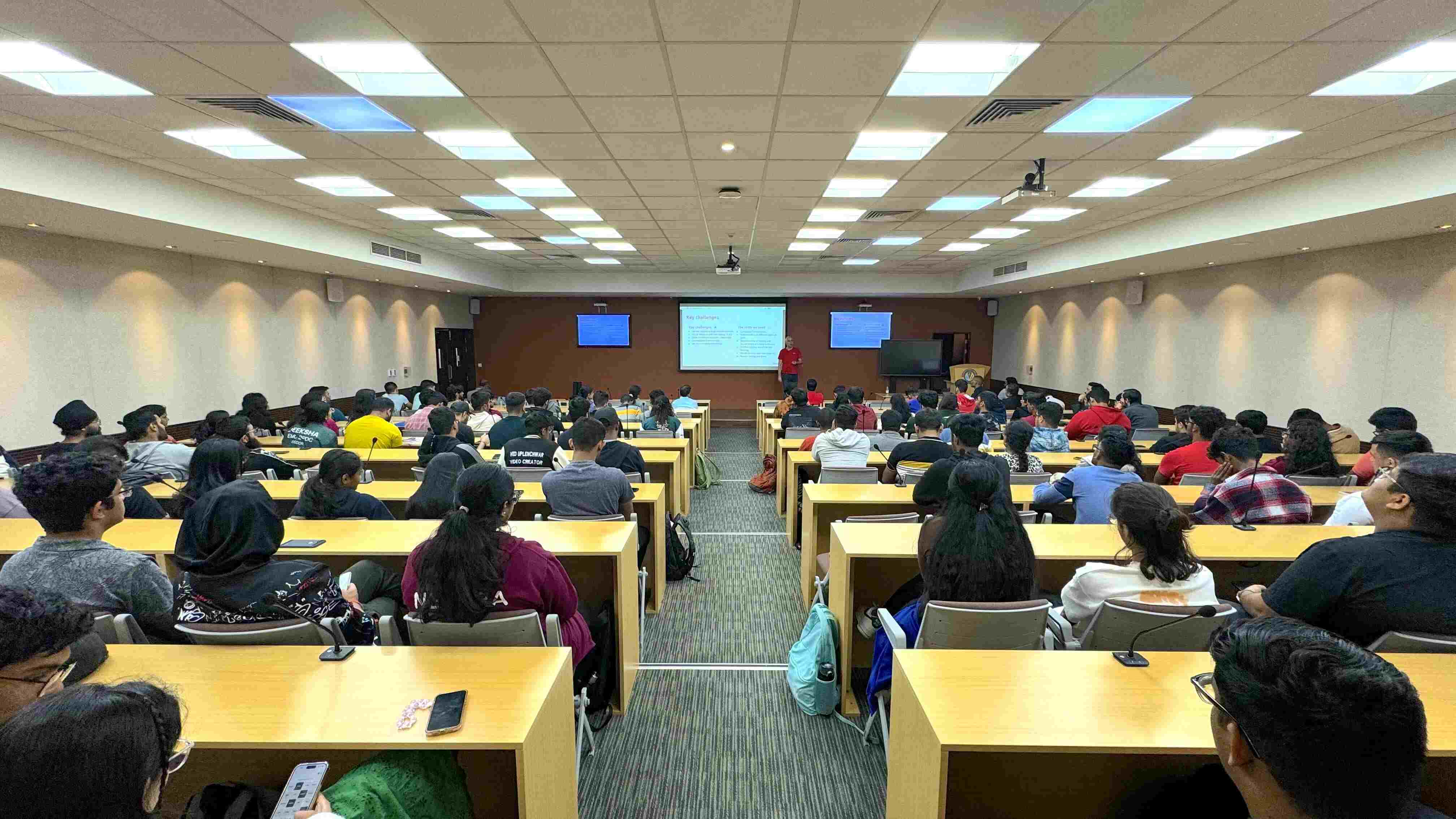 Student of BITS Pilani Dubai attending the talk by Deriv