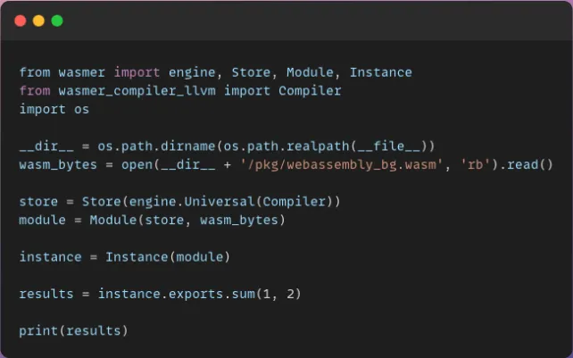 How to include the rust code in Wasm in Python code