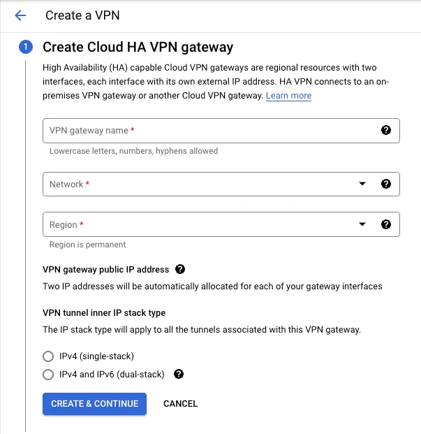 screenshot showing steps for AWS VPN high availability