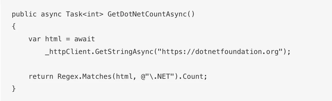 Code for Async syntax in C#