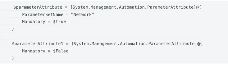 Code with parameter attribute
