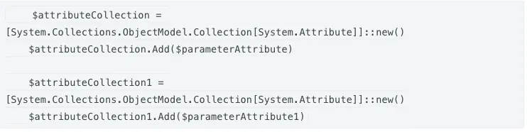 Code with attribute collection