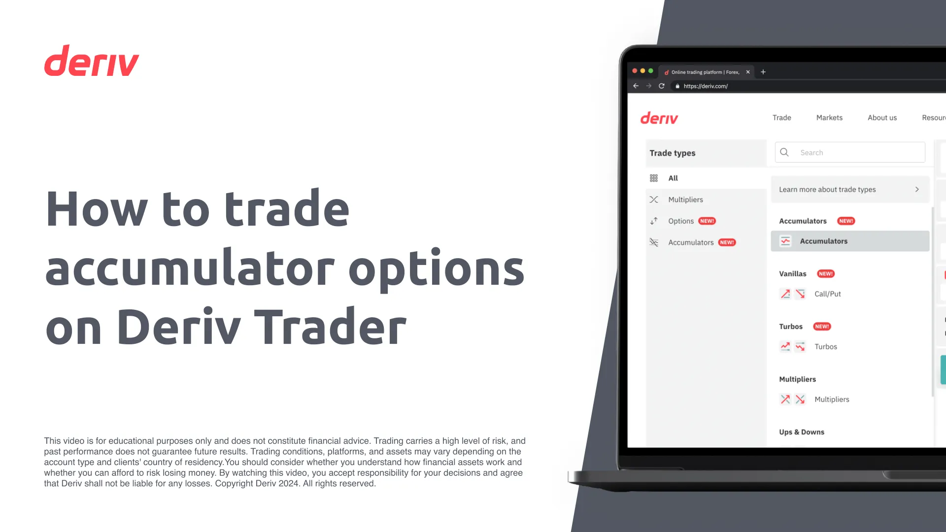 How to trade accumulator options on Deriv Trader