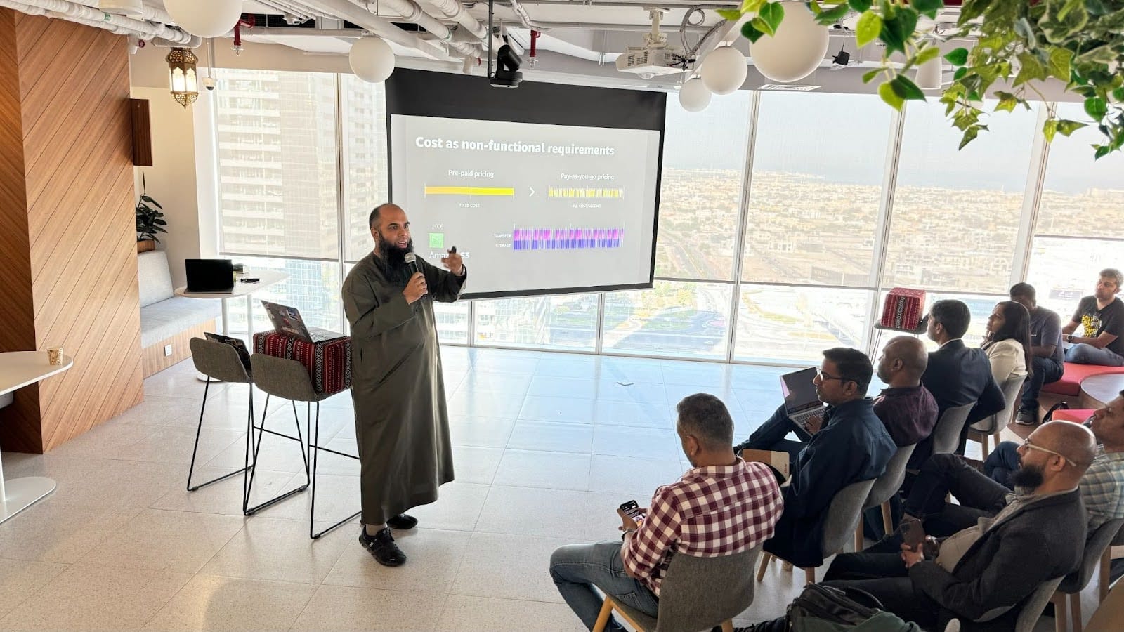 AWS cloud expert speaking to Deriv employees