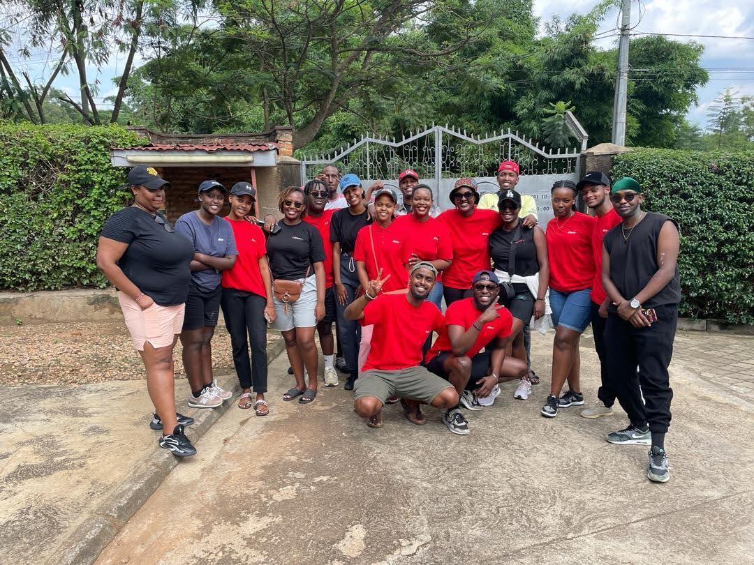 A group picture of the Deriv Rwanda employees who volunteered for the CSR activity