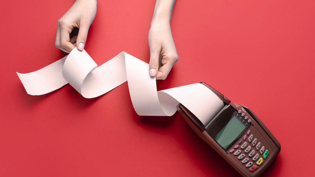 A payment machine generating a big bill